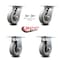 Service Caster 6 Inch Thermoplastic Caster Set with Roller Bearing 2 Swivel Lock and 2 Rigid SCC-35S620-TPRRF-BSL-2-R-2 - alternate 6